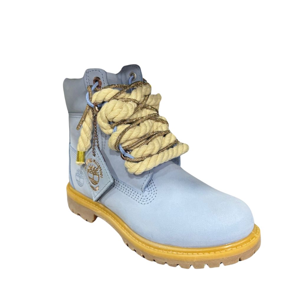 Timberland Stivaletto Stringato Celeste Corda Beige e Brillantini TB0A2HR8 EKM