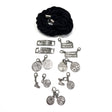 Kit Fai Da Te Timberland: lacci in corda nera, placchette Stone Street e charms argento