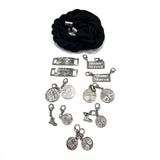 Kit Fai Da Te Timberland: lacci in corda nera, placchette Stone Street e charms argento
