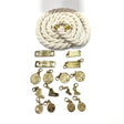 Kit Fai Da Te Timberland: lacci in corda beige, placchette Stone Street e charms oro