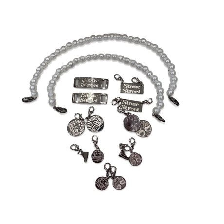 Kit Fai Da Te Timberland: due fili di perle, placchette Stone Street e charms argento