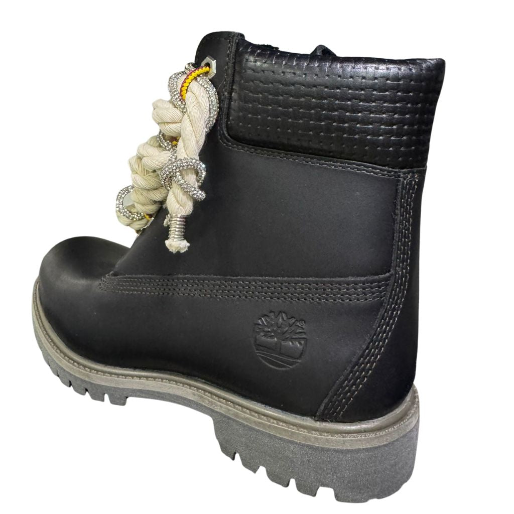 Timberland Stivaletto Stringato Nero Corda e Brillantini TB0A2P6W A3L