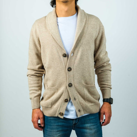 Vela Blu Cardigan Collo a Scialle Beige