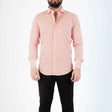 Bellini Milano Camicia Slim Collo Francese Riga Rosso