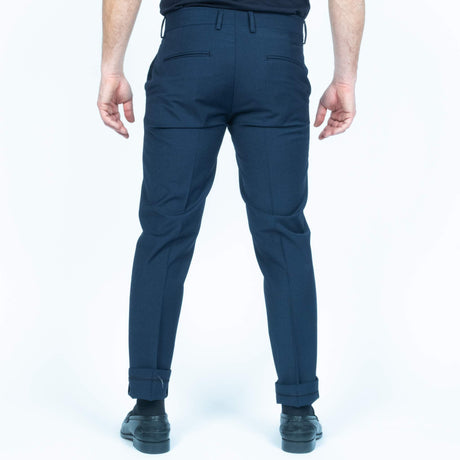 Langella Pantalone Fresco Lana Blu Navy