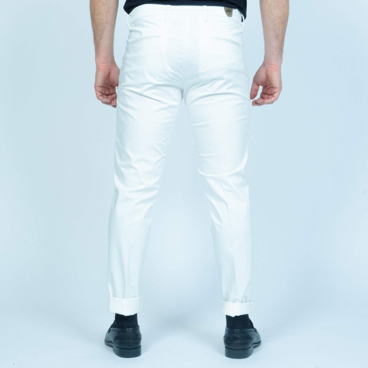 Pantalone Langella Raso Cotone Off White