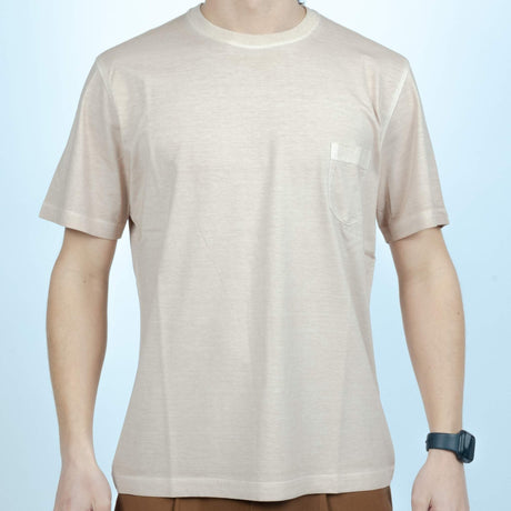 T-Shirt Pitone Taschino Filo Di Scozia Sabbia