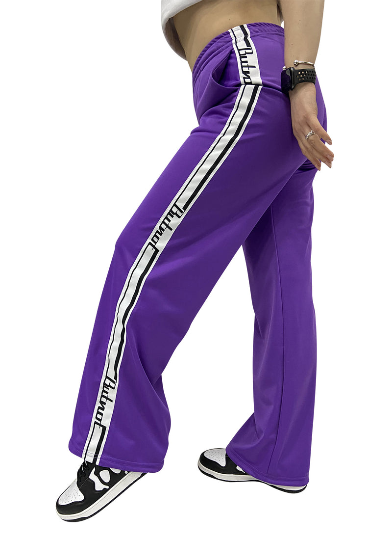 Butnot Pantalone a Zampa con Bande Laterali Viola D700