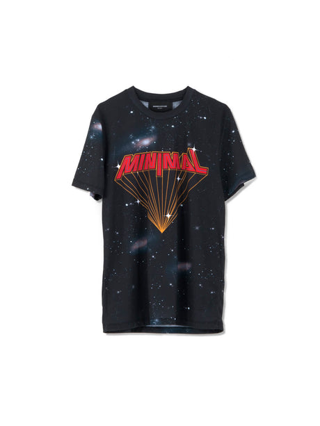 Mnml T-shirt Nero Stampa Minimal Universo U.2187