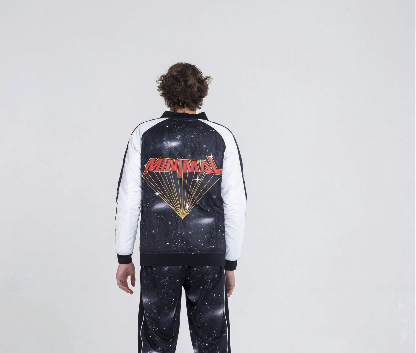 Mnml Bomber Nero Stampa Minimal Universo